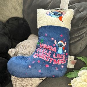 NWT Disney Stitch Christmas Stocking Shaped Pillow Cushion Primark Exclusive